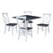 International Concepts 36 in. Solid Wood Square Dual Drop Leaf Dining Table with 4 Chairs in White/Heather Gray K05-36SDP-C613-4 - alternate 1